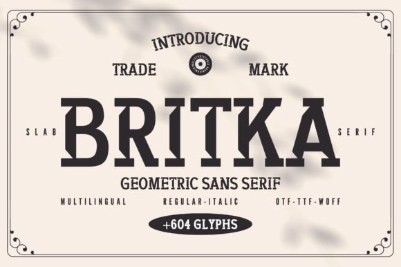Britka: A Modern Slab Serif Font